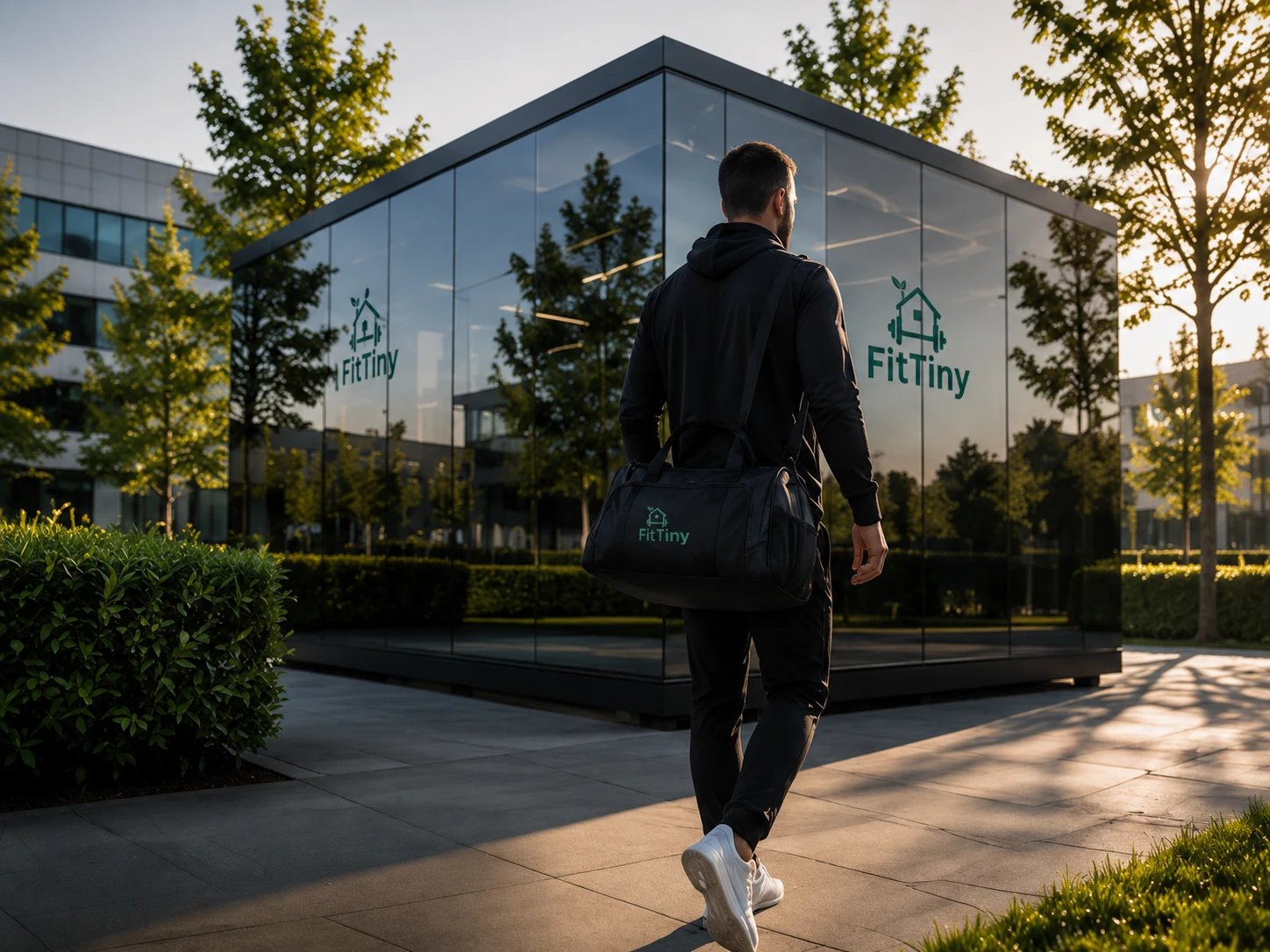 A colleague walks to FitTiny at work